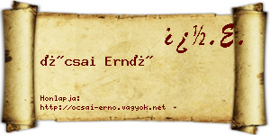 Ócsai Ernő névjegykártya